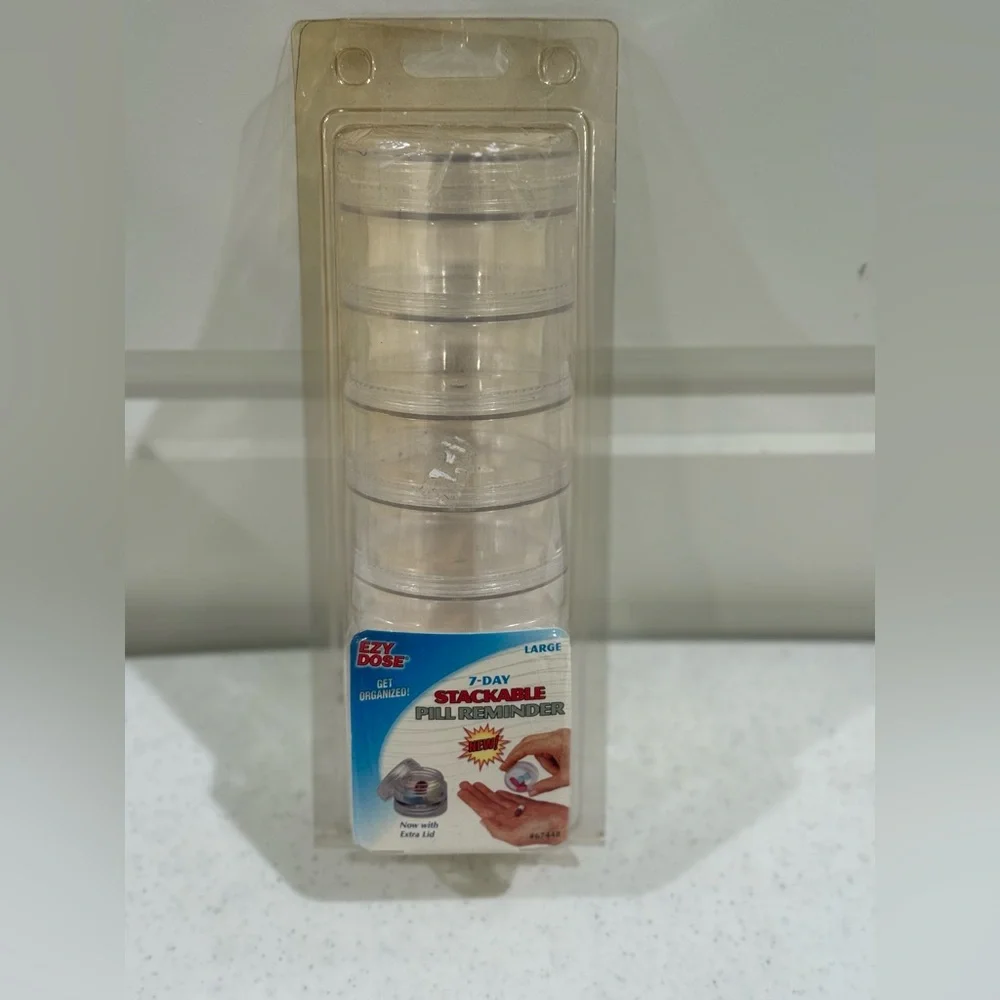 Ezy Dose Clear 7-Day Stackable Pill Reminder ~ Large ~ NEW